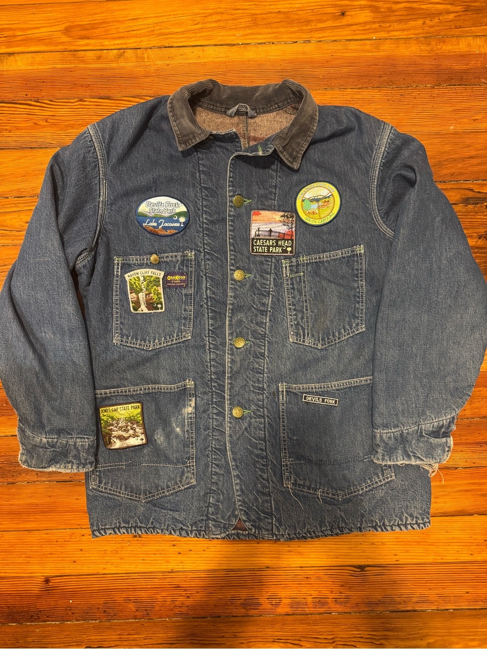 Vintage Denim Chore coat Union USA made Oshkosh Bgosh wool blanket lined